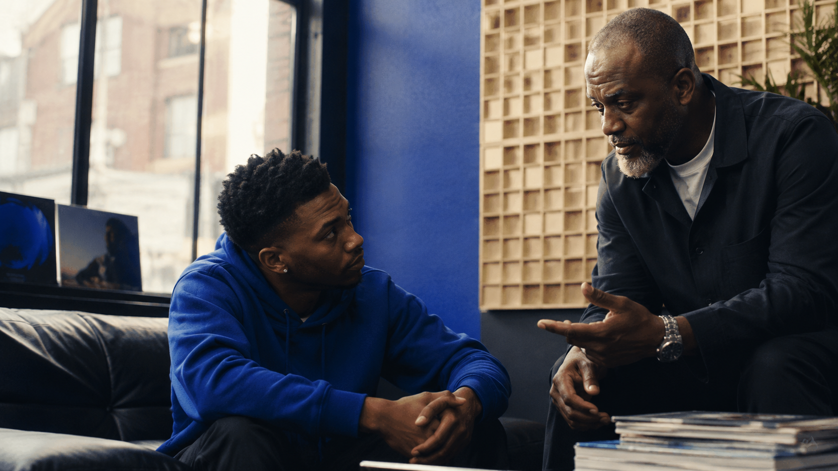 Mentor and young man in conversation